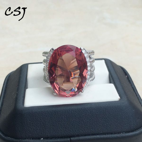 csj 11.11big stone zultanite ring sterling 925 silver ov15*20mm15ct created sultanite color change fine jewelry women party gift, Golden;silver